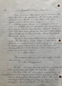 Page 2 of handwritten memories of horseback riding 