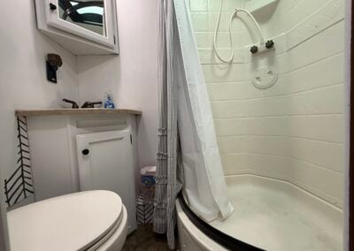 Bathroom shower toilet and sink