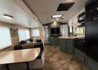 kitchen and living room from bunk house view