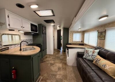 kitchen and living room