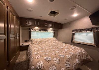 Bed and cabinets