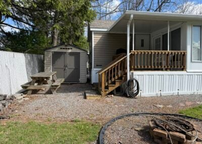 fire pit shed and back deck