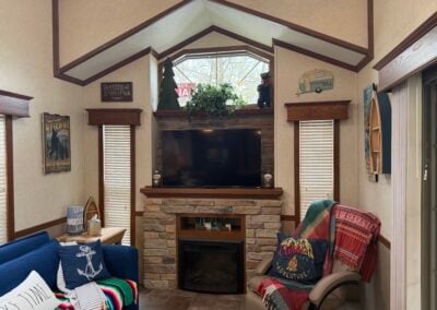 fire place and tv